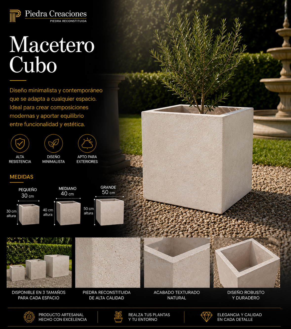 Macetero Cubo 40x40cm