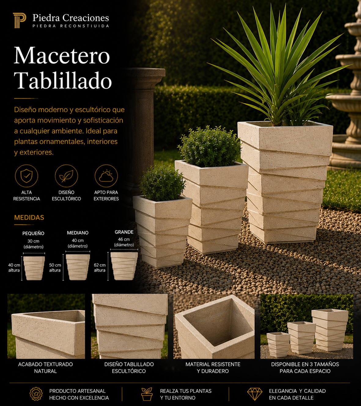 Macetero Tablillado Grande
