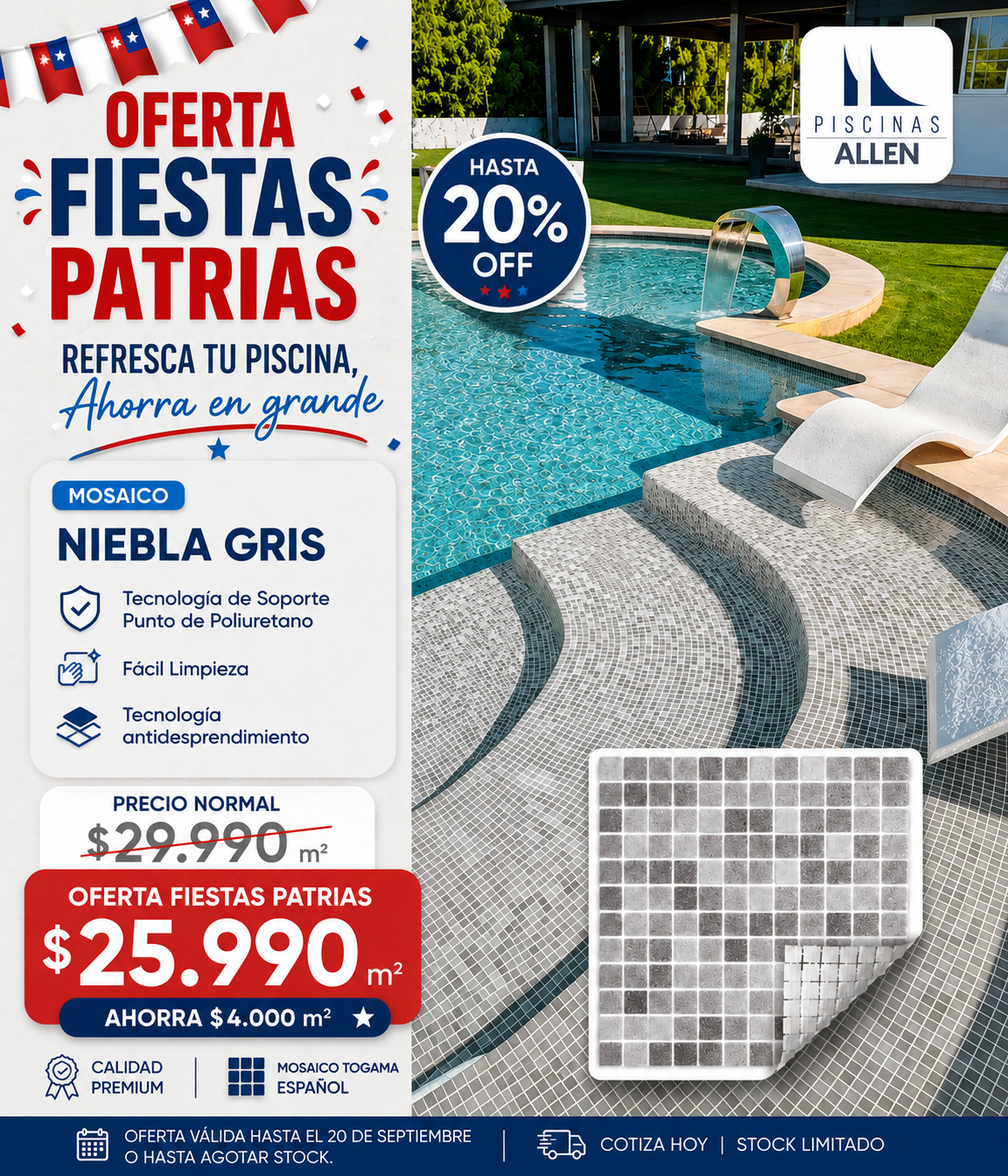 Mosaico Niebla Gris