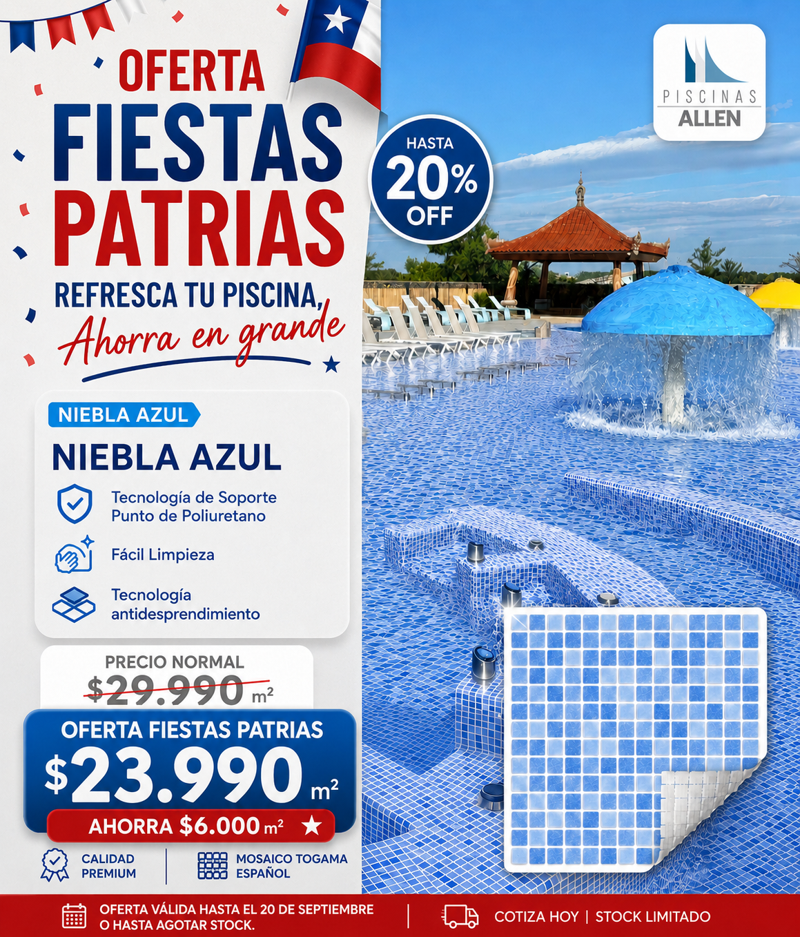 Mosaico Niebla Azul