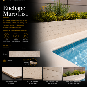 Enchape Muro Liso 40x10cm
